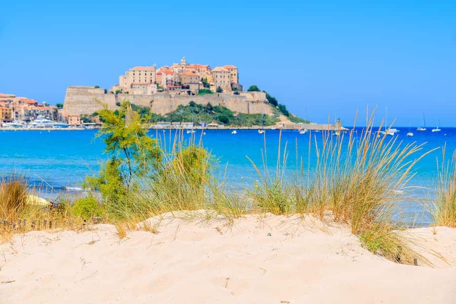Plage devant la Citadelle de Calvi - Camping la Pinède Haute-Corse